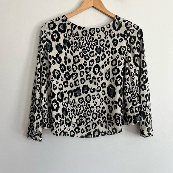 Zara Leopard Print Semi Cropped Blouse - Picture 3 of 7